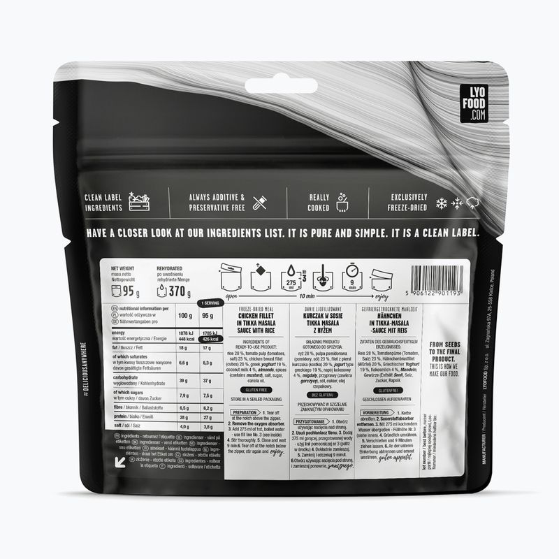 Mrazom sušené potraviny LYOFOOD Chicken Tikka Masala 370 g 2