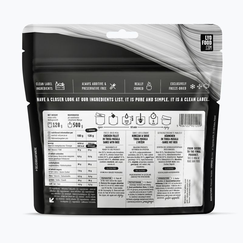 Mrazom sušené potraviny LYOFOOD Chicken Tikka Masala 500 g 2