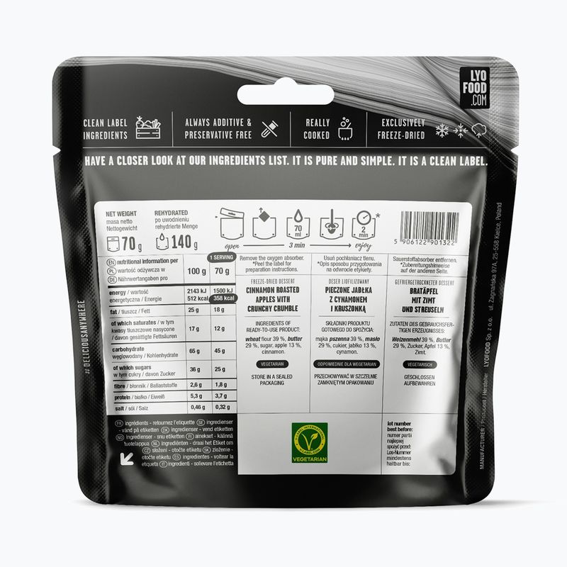 Mrazom sušené potraviny LYOFOOD Apple Crumble 140 g 2