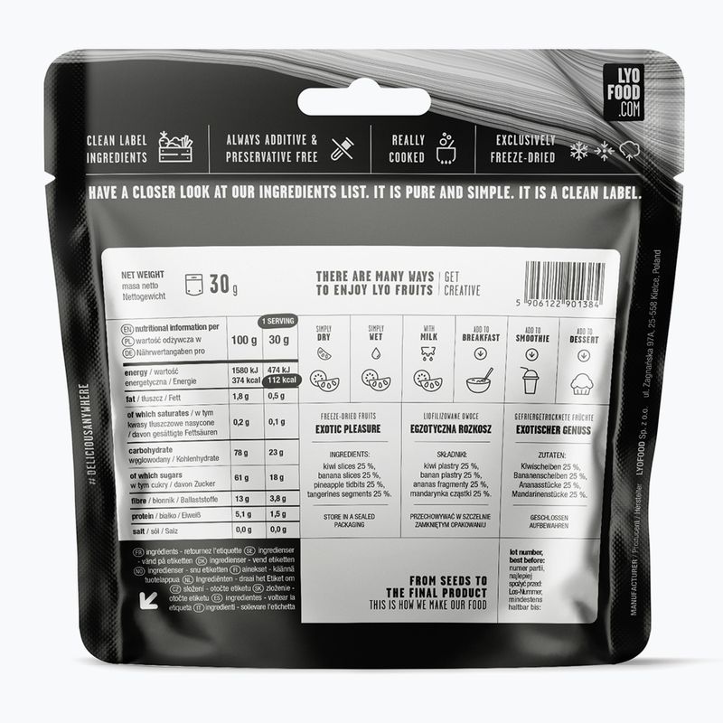 Mrazom sušené potraviny LYOFOOD Exotická ovocná zmes 30 g 2