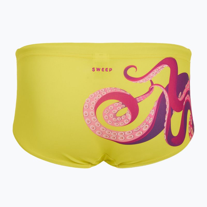 Pánske plavecké boxerky SWEEP Aqua Kraken pink/yellow 2