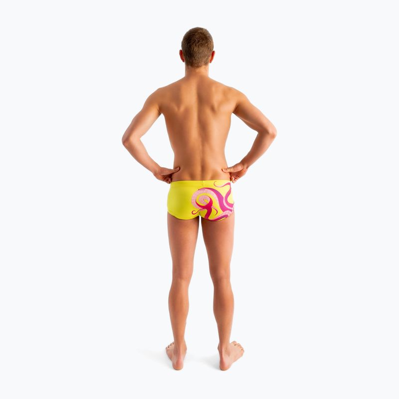 Pánske plavecké boxerky SWEEP Aqua Kraken pink/yellow 3