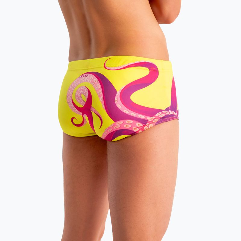 Pánske plavecké boxerky SWEEP Aqua Kraken pink/yellow 6