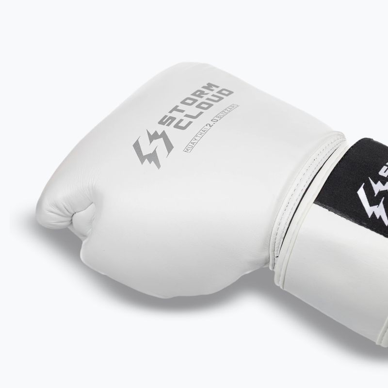 Boxerské rukavice StormCloud Muay Thai Blizzard 2.0 white/silver 6