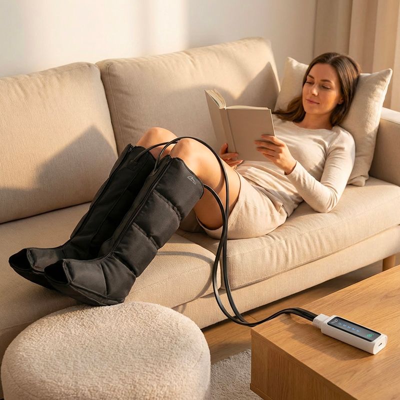 Lymfatický masážny prístroj na nohy Media-Tech Air Compression Lymphatic Drainage black 12