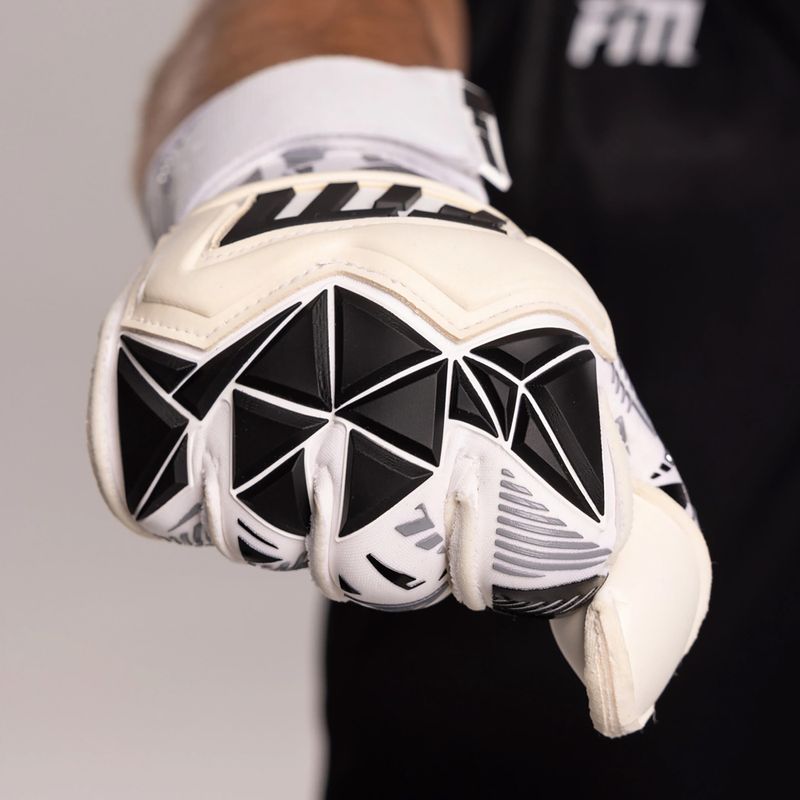 Brankárske rukavice Football Masters Invictus X Pro RF white/black 6