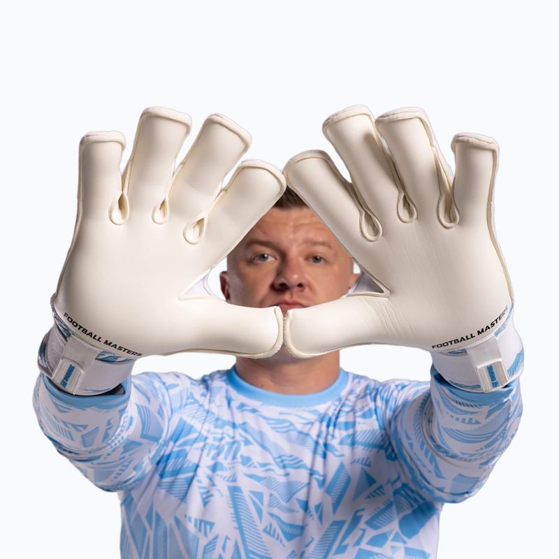 Brankárske rukavice Football Masters Invictus X PRO white/blue 8
