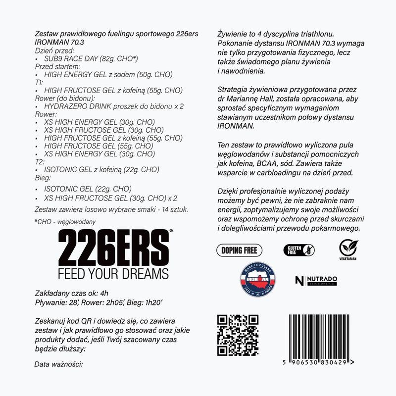 Súprava športovej výživy Pakiet 226ERS 1/2 Ironman 14 szt. mix 3