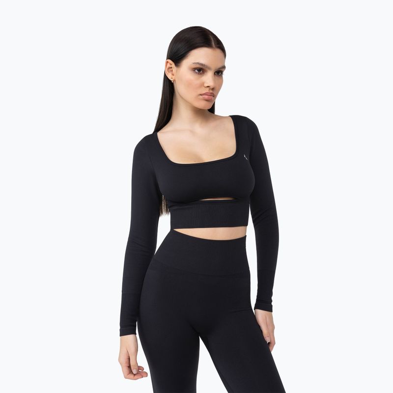 Dámske tréningové tričko s dlhým rukávom Carpatree Dopamine Buzz Seamless obsidian black