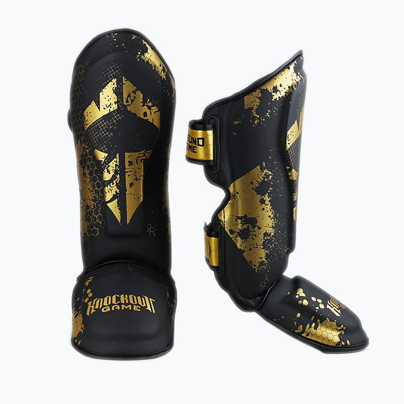 Ground Game Cage Gold chrániče holennej kosti čierne SHINGUCGOLDS