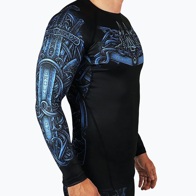 Pánsky šilt Ground Game Viking Rashguard black-blue 21RASHVIKLS 2