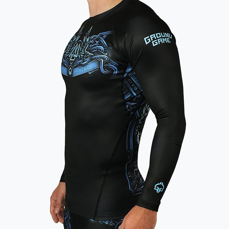 Pánsky šilt Ground Game Viking Rashguard black-blue 21RASHVIKLS 3