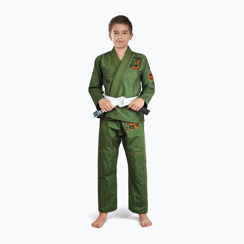 GI pre brazílske Jiu-Jitsu pre deti GroundGame Junior 3.0 green GIJUN3PIN02