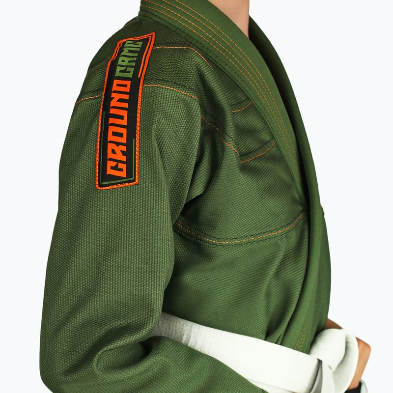 GI pre brazílske Jiu-Jitsu pre deti GroundGame Junior 3.0 green GIJUN3PIN02 3