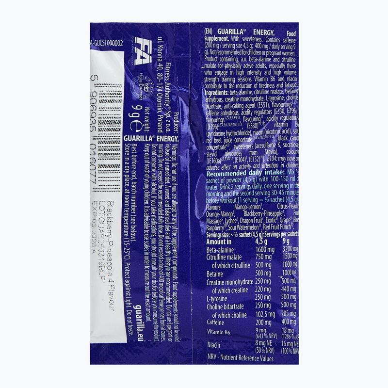 Fitness Authority Guarilla Enegry 9 g blackberry/pineapple 2