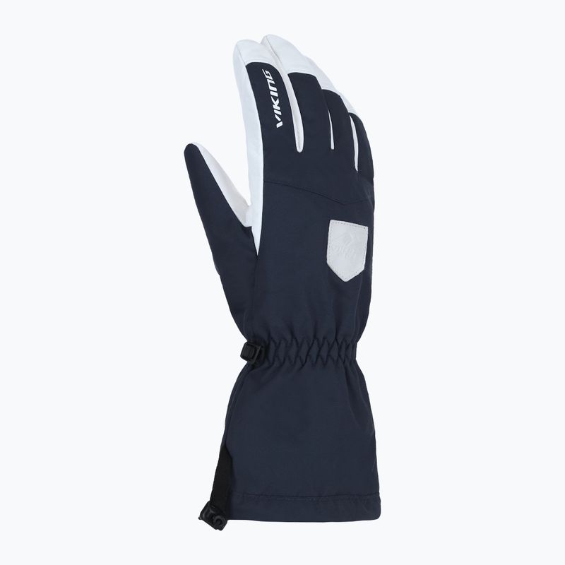 Pánske lyžiarske rukavice Viking Sven Ski navy/white leather 8