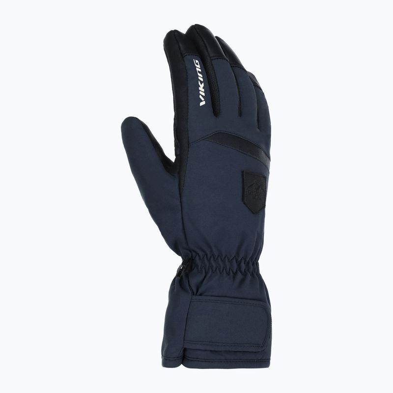 Pánske lyžiarske rukavice Viking Lars Ski navy/black kožené 8