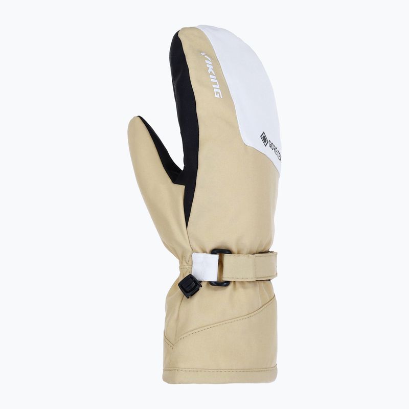 Dámske lyžiarske rukavice Viking Sherpa 2.0 Gore-Tex Mitten Ski beige/white 2