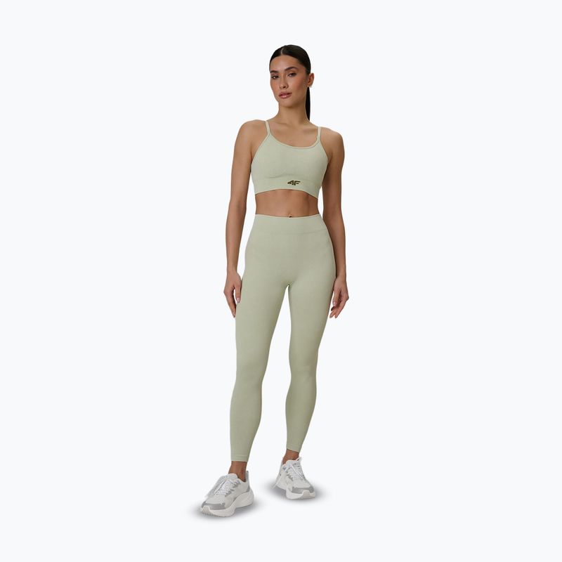Dámske tréningové legíny 4F Solar Punk FNK F399 light green allover 2