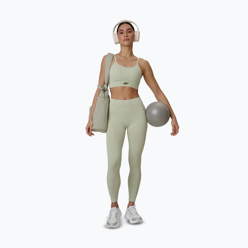 Dámske tréningové legíny 4F Solar Punk FNK F399 light green allover 9