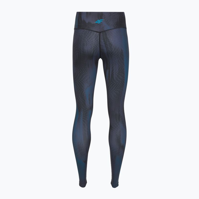 Dámske tréningové legíny 4F Solar Punk FNK F454 sea green allover 10