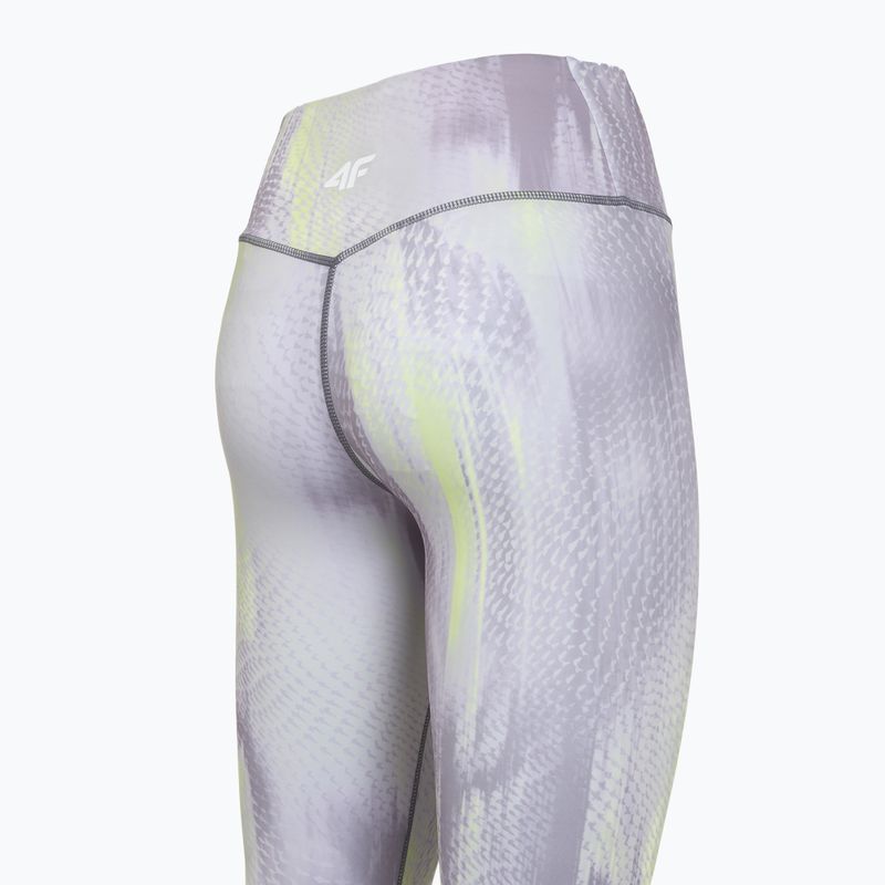 Dámske tréningové legíny 4F Solar Punk FNK F454 light yellow allover 10
