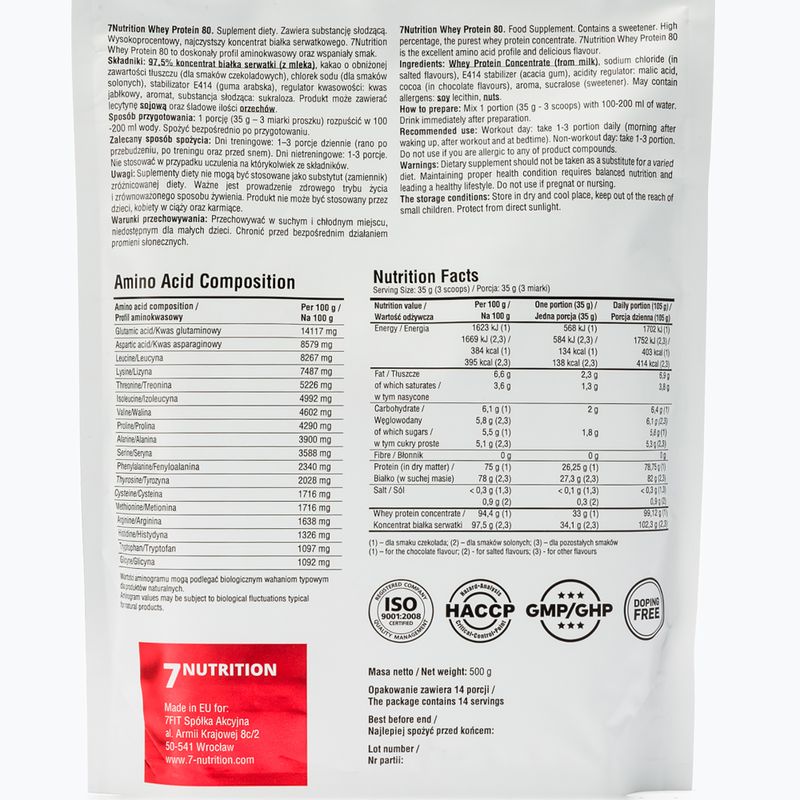Srvátka 7Nutrition Protein 80 500g caffe latte 7Nu000260 2