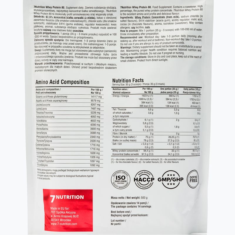 Srvátkový proteín 7Nutrition Protein 80 500g pistáciový 7Nu000260 2