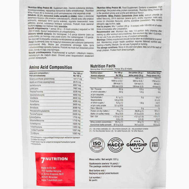 Whey 7Nutrition Protein 80 500g jahoda-banán 7Nu000260 2