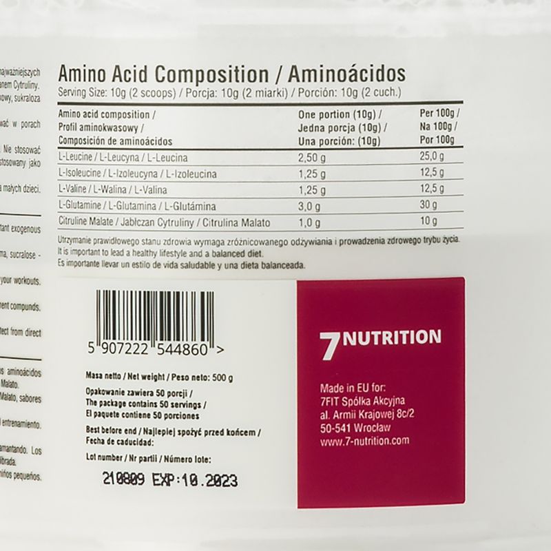 BCAA Master 7Nutrition aminokyseliny 500g cola-lime 7Nu000333-cola 3