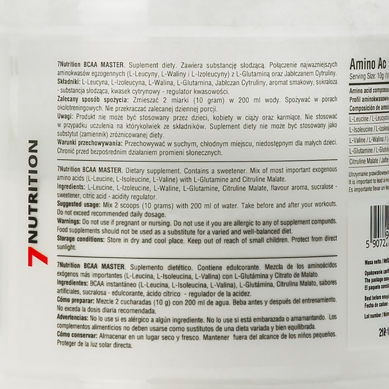 BCAA Master 7Nutrition aminokyseliny 500g citrón 7Nu000333-lemon 2