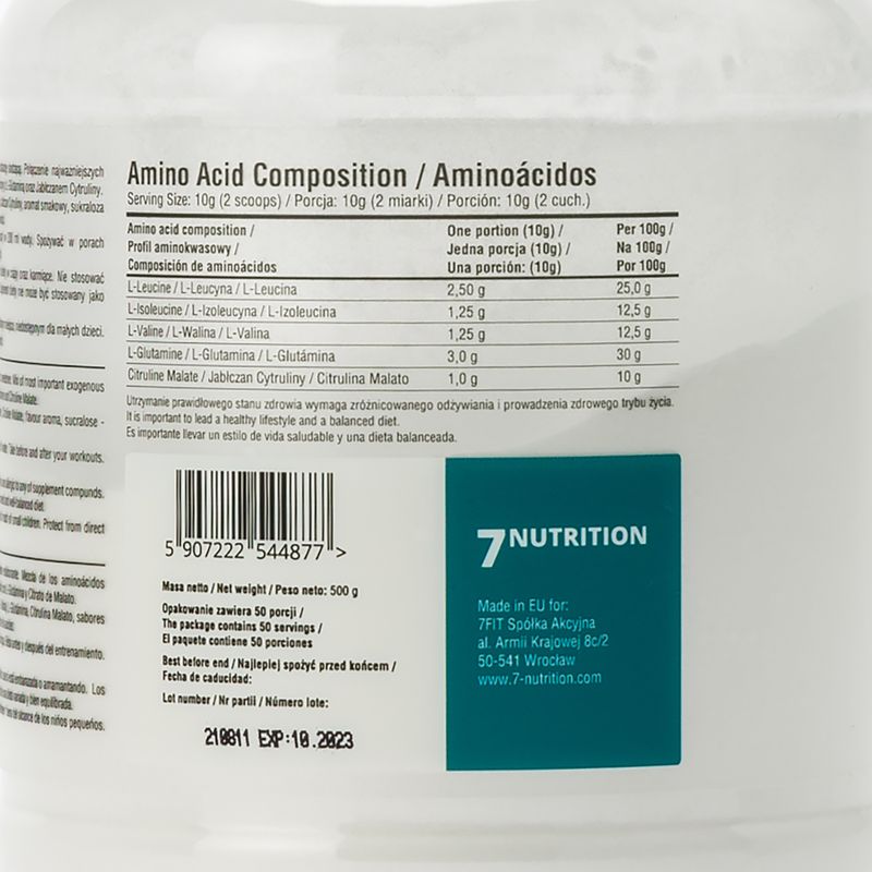 BCAA Master 7Nutrition aminokyseliny 500g citrón 7Nu000333-lemon 3