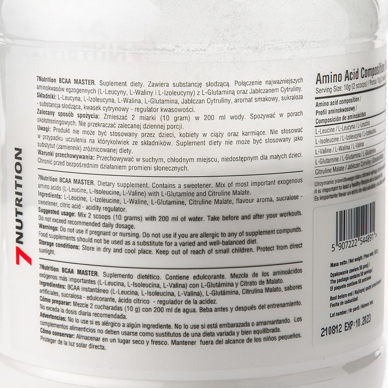 BCAA Master 7Nutrition aminokyseliny 500g oranžová 7Nu000333-orange 2