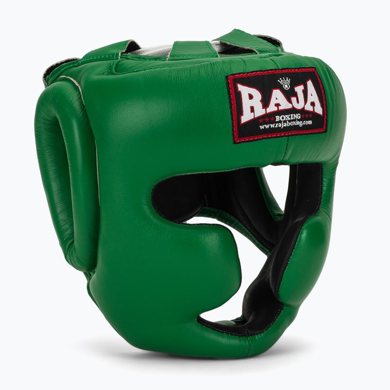 Boxerská prilba RAJA BOXING Genuine Leather green