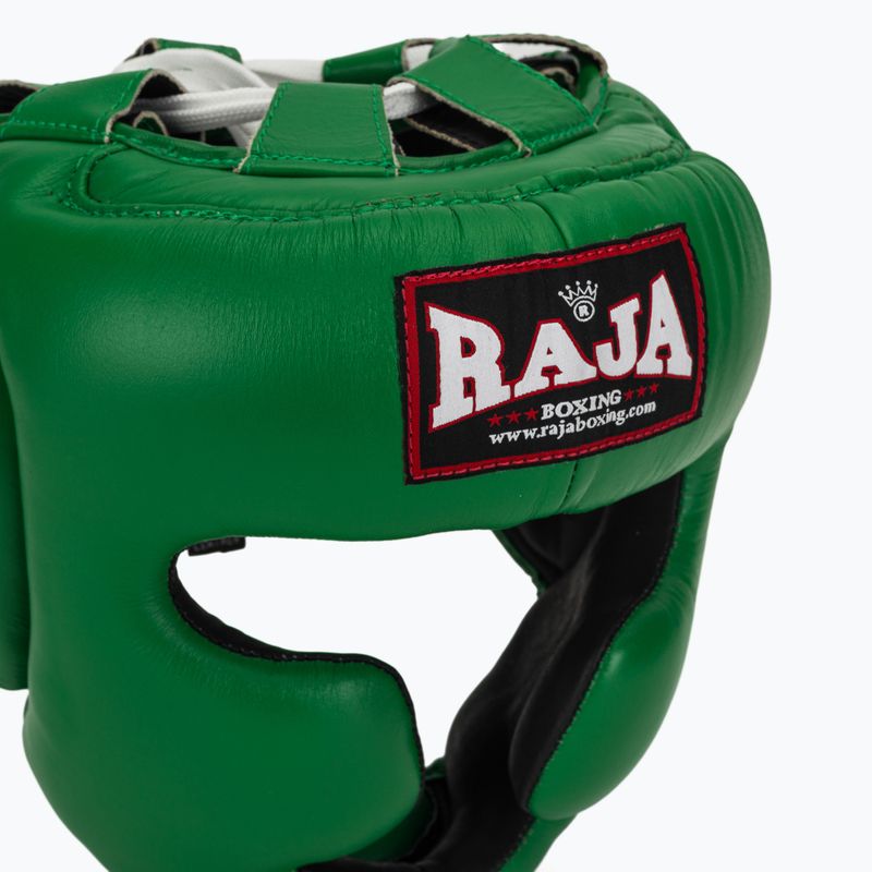 Boxerská prilba RAJA BOXING Genuine Leather green 4