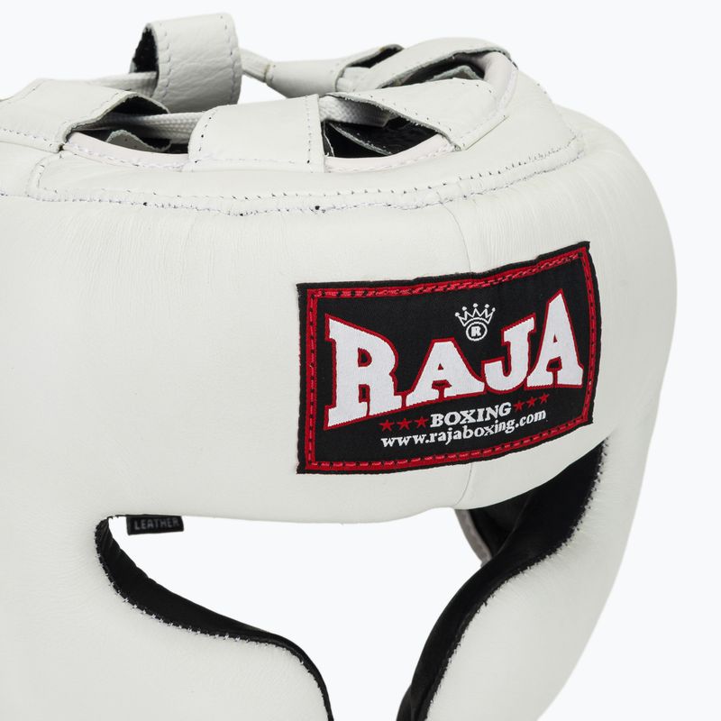 Boxerská prilba RAJA BOXING Genuine Leather white 4