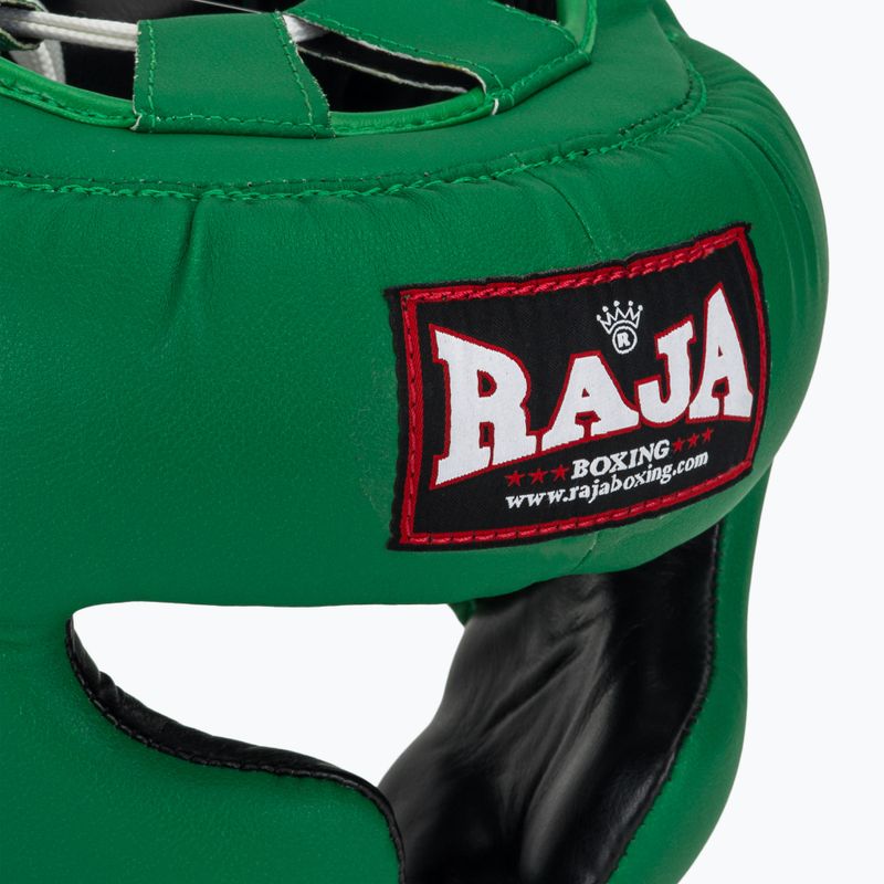 Boxerská prilba RAJA BOXING Semi Leather green 4