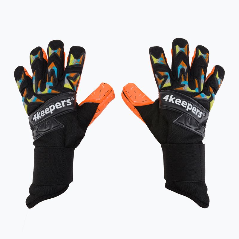 4Keepers Equip Flame Nc brankárske rukavice čierno-oranžové EQUIPFLNC