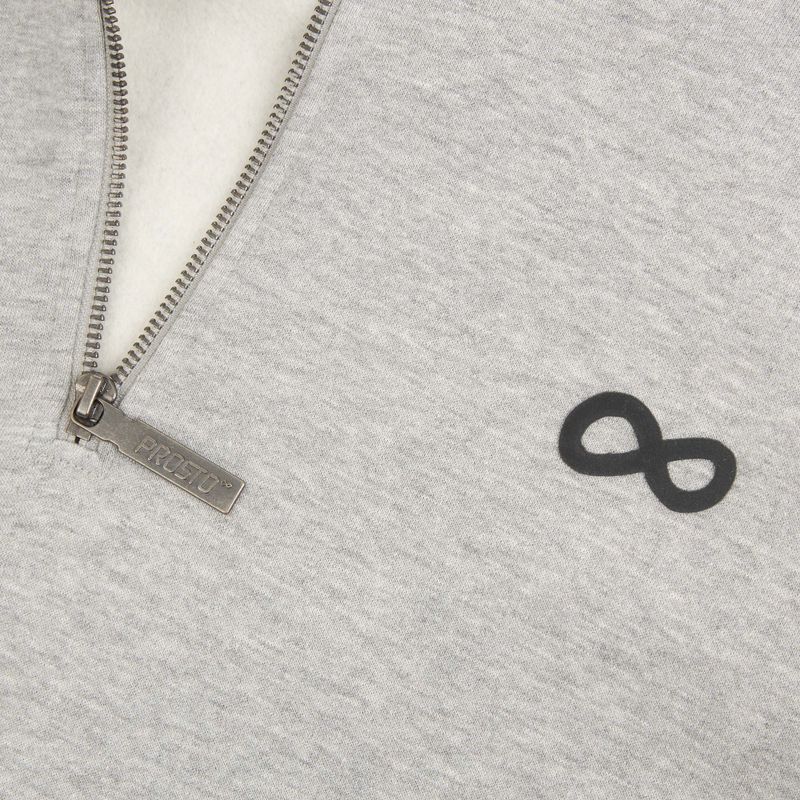 Pánska mikina PROSTO Hoodie Half Zip Big Log Infinity grey/melange 3