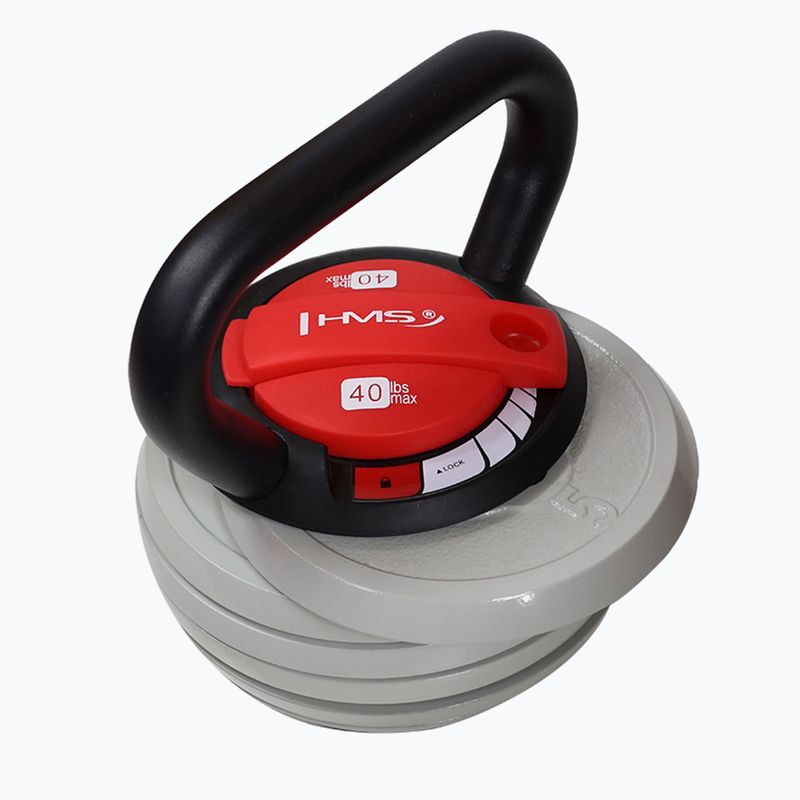 Nastaviteľný kettlebel HMS KR40 grey/black 2