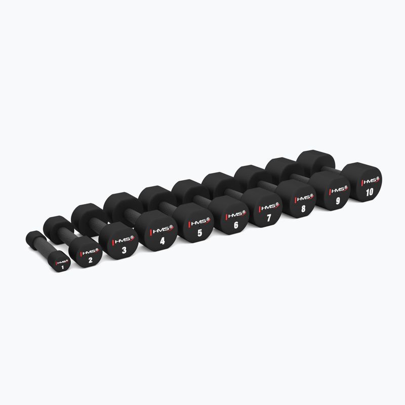 Činky HMS HPT02 TPU 2 ks 10 kg black 4