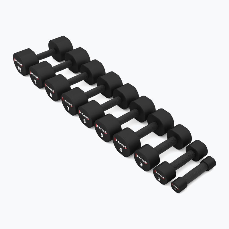 Činky HMS HPT02 TPU 2 ks 10 kg black 5