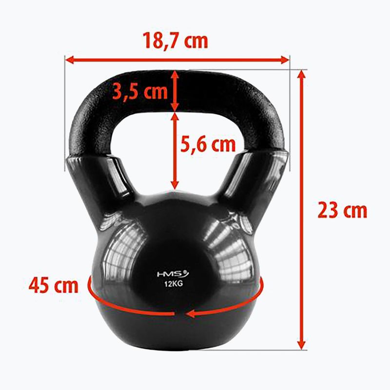 Kettlebell HMS KNV12 12 kg čierny 3