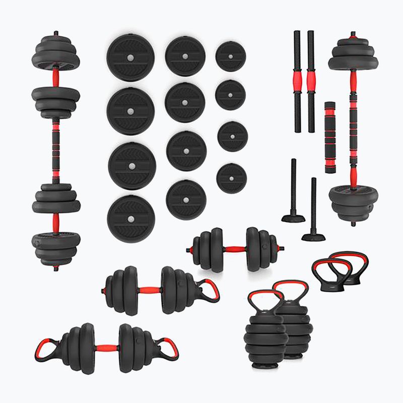 HMS SGN120 Pro Set 6W1 20kg závažia čierna/červená