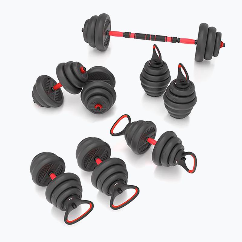 HMS SGN120 Pro Set 6W1 20kg závažia čierna/červená 4
