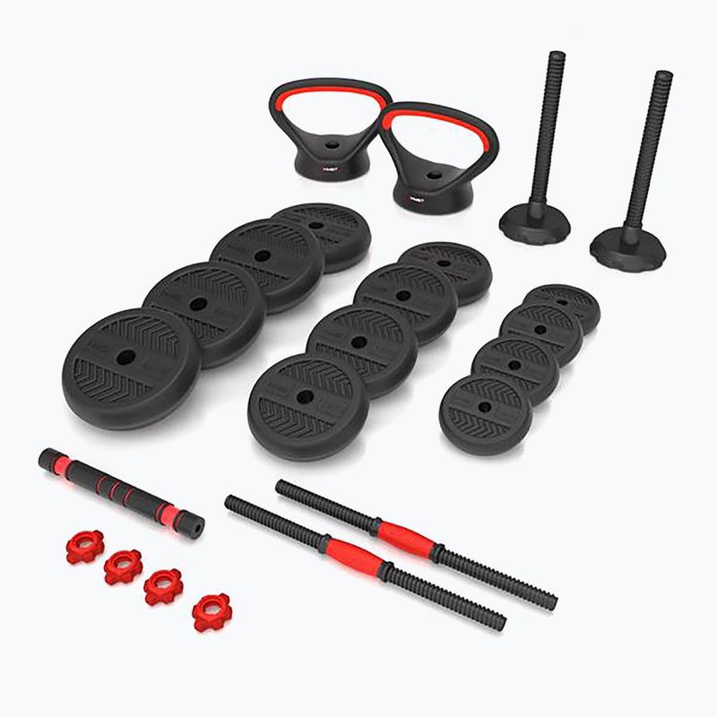 HMS SGN130 Pro Set 6W1 30kg závažia čierna/červená 2