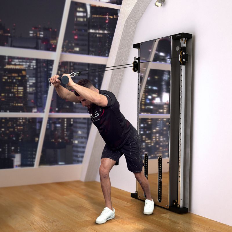 Dvojitá posilovacia kladka  na stenu HMS BS302 Commercial silver 16