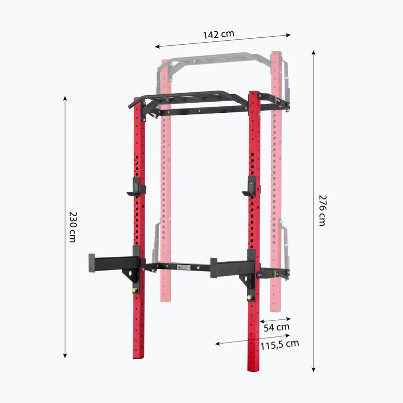 Skládacia posilňovacia klietka HMS KLT23 red/black 7