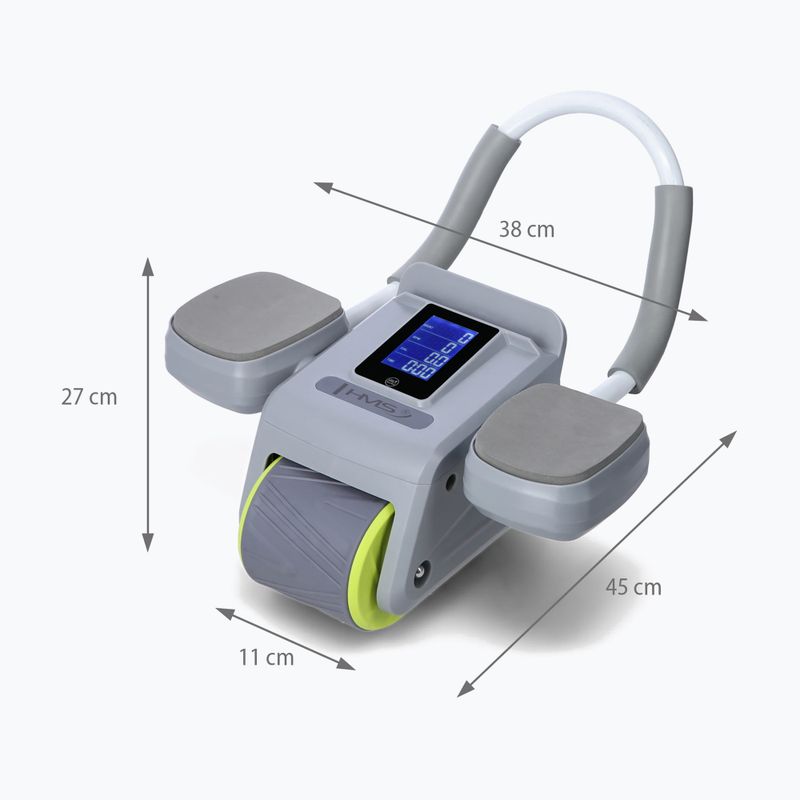 Automatické koliesko na cvičenie brušných svalov s displejom HMS KA08 sivá 6
