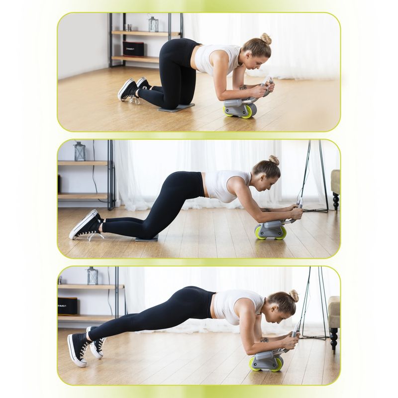 Automatické koliesko na cvičenie brušných svalov s displejom HMS KA08 sivá 16